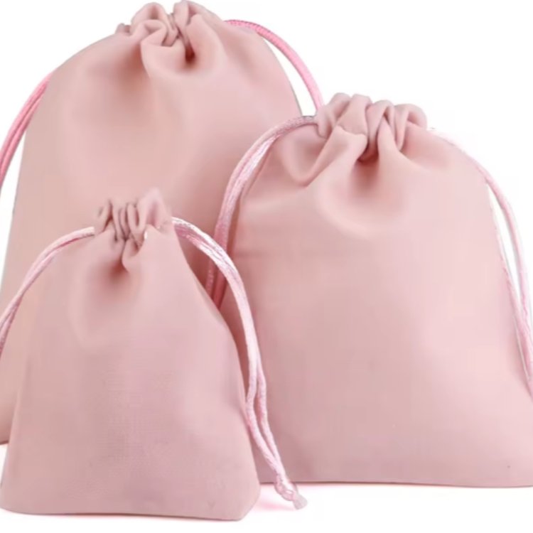 12x15 cm Soft Suede Velvet Drawstring Jewelry Pouch Drawstring Bag